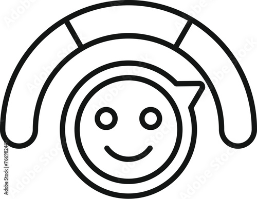 Satisfaction emoji level icon outline vector. User rank meter. Expression angry