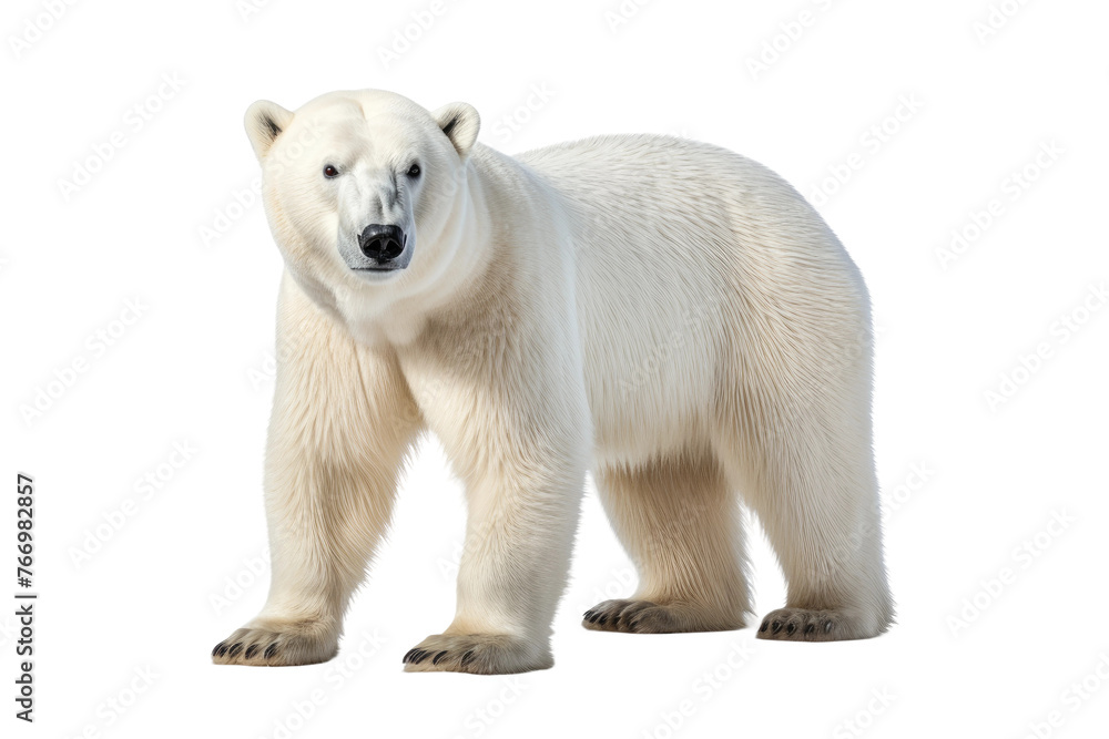 Polar Bear Standing on White Background. On a Clear PNG or White Background. Polar Bear Standing on White Background. On a Clear PNG or White Background.