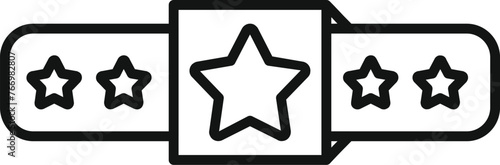Online star rating icon outline vector. Excellent face good. Scale report expression