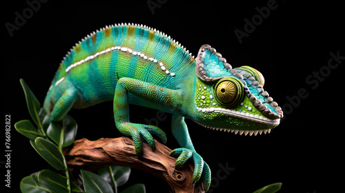 chameleon on a black background © Argun Stock Photos