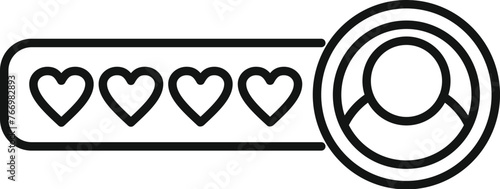 Like survey profile icon outline vector. Normal game online. Smiley fail emoji