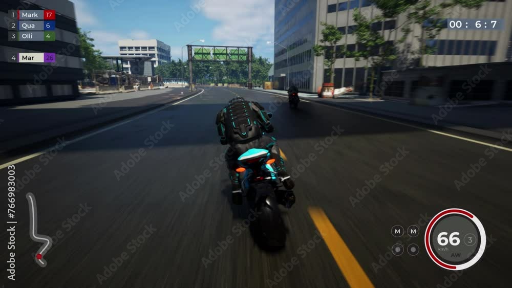 Failing to overtake opponents in the digital game speed bike racing level. Failing to complete a speed racing level in a simulator. Fail screen after the digital speed racing game level. Failing to overtake opponents in the digital game speed bike racing level. Failing to complete a speed racing level in a simulator. Fail screen after the digital speed racing game level.