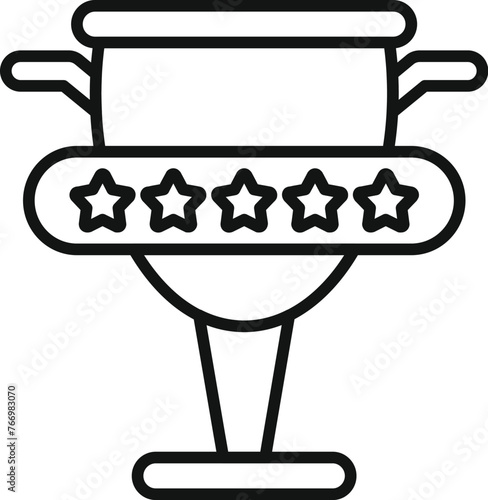 Gold cup game rating icon outline vector. Excellent gaming. Poor user button