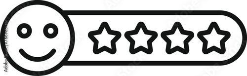 Button emoji degree icon outline vector. Elevate face star. Button game survey