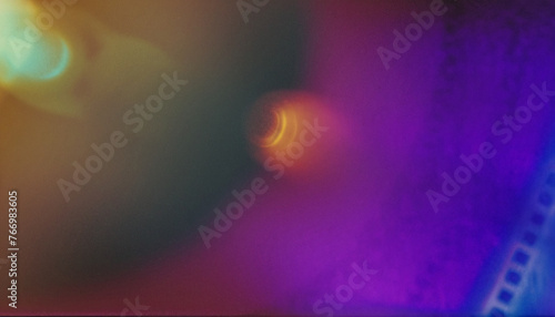 Colorful abstract background. Retro film photography effect. Mask for edit foto. Old wallpaper. 00s. film texture effect. Lens flare and heavy grain