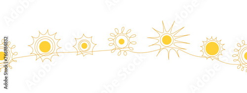 Sun line seamless border Spf filter Heat, drought