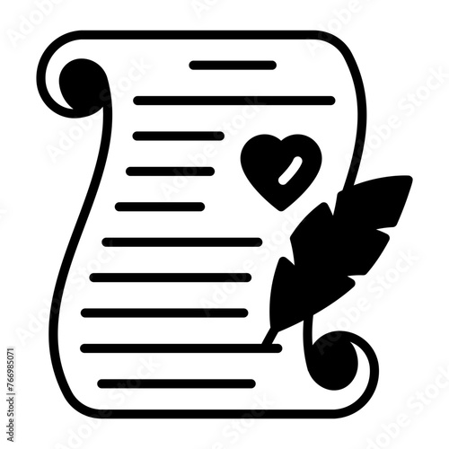 signing a marriage certificate with pen concept, Peacock Feather Nikah Nama Paper vector icon design, Muslim marriage Symbol, Islamic wedding customs Sign, Indian subcontinent matrimony illustration
