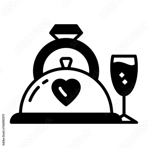 rehearsal dinner or meal concept,  pre-wedding ceremony married-to-be couple vector icon design, Muslim marriage Symbol, Islamic wedding customs Sign, Indian subcontinent matrimony stock illustration