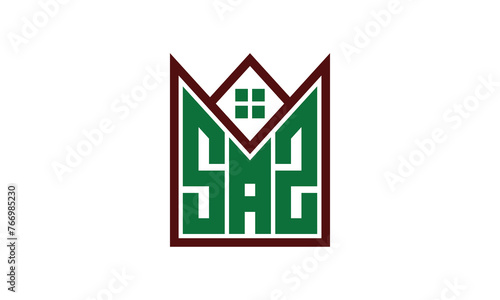 SAZ initial letter builders real estate logo design vector. construction, housing, home marker, property, building, apartment, flat, compartment, business, corporate, house rent, rental, commercial