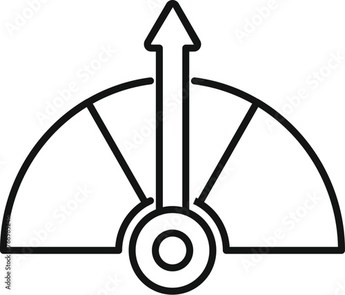 Arrow gauge survey icon outline vector. Satisfaction level. Patron degree rank