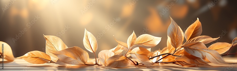A neat shadow from the leaves on a white background. - obrazy, fototapety, plakaty 