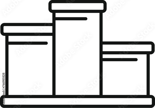 Level customer podium icon outline vector. Game angry button. Gaming elevate
