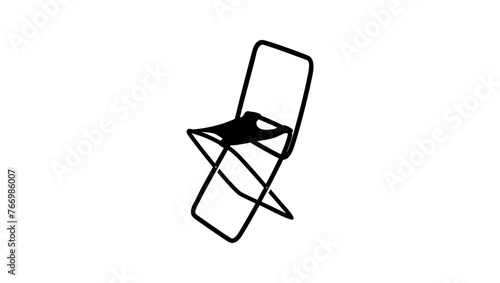 Garden Kneeler Seat, black isolated silhouette photo