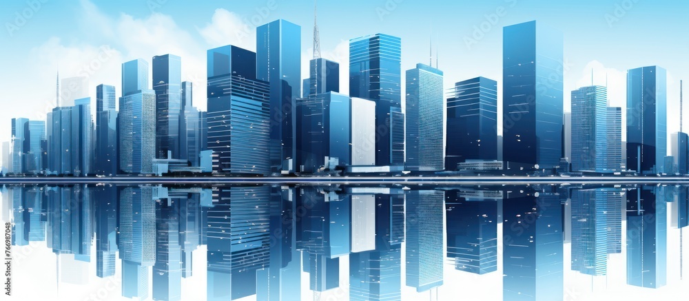 Modern skyscrapers of a smart city,