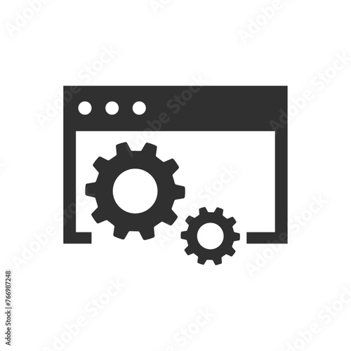 Web browser configuration black sign icon vector illustration