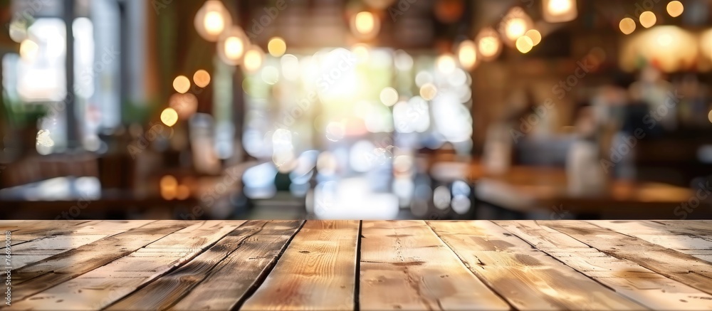 Blurred interior of a restaurant and cafe for background