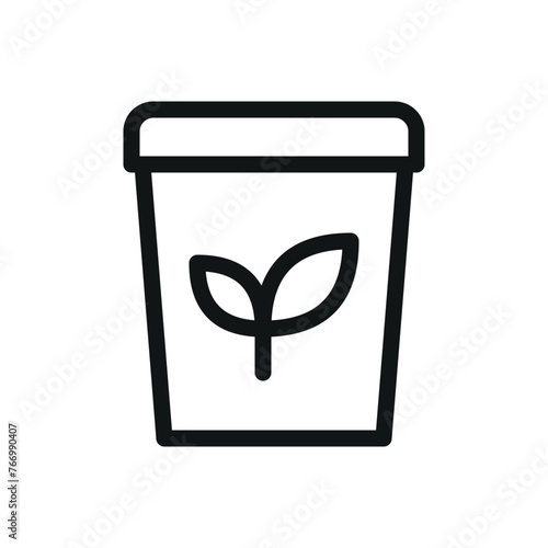 Compost bin isolated icon, composting vector symbol with editable stroke