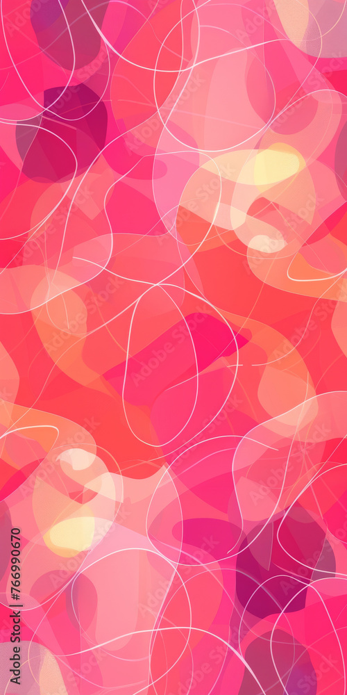Abstract Vibrant Swirls and Shapes on Pink Gradient Background Abstract Vibrant Swirls and Shapes on Pink Gradient Background