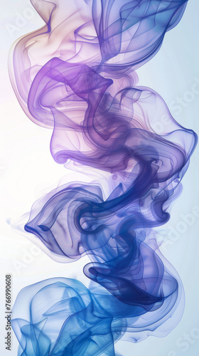 Abstract Swirling Smoke in Blue and Purple Hues
