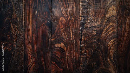 The image is a dark wood texture. The wood has a rich, warm color and a beautiful grain pattern.