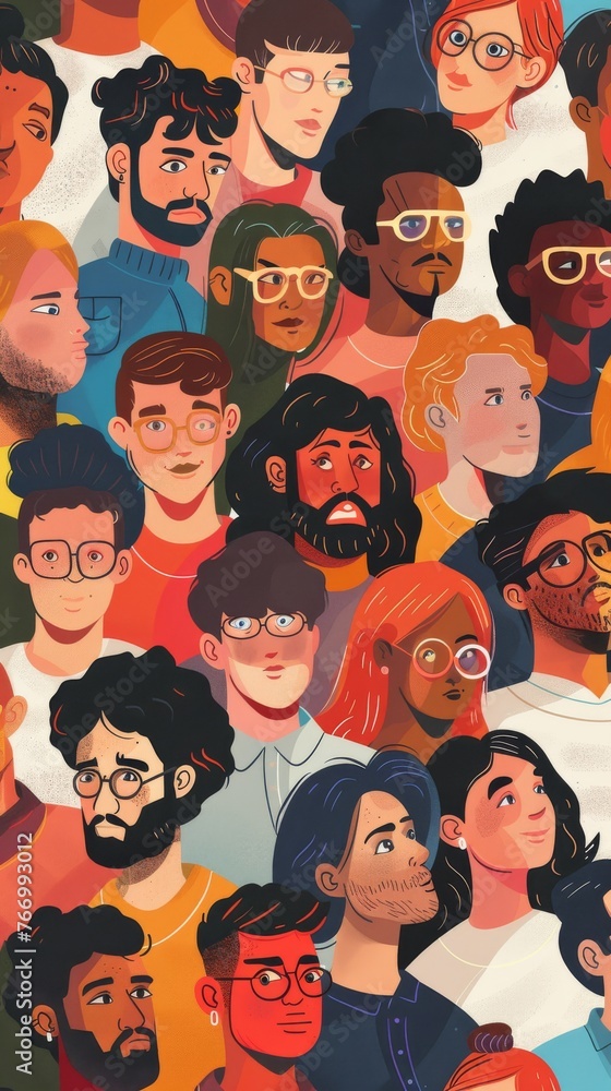 Large Group of People With Glasses and Beards Large Group of People With Glasses and Beards