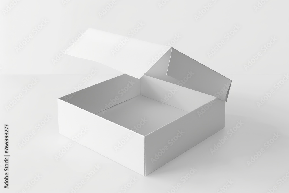 Open White Box on White Background Open White Box on White Background