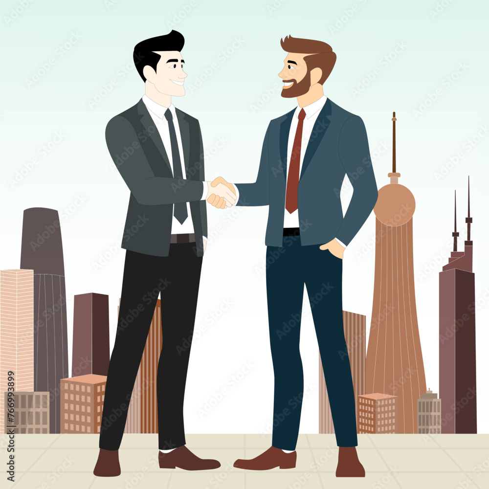 Businessmen join hands and work as a team. Businessmen join hands and work as a team.