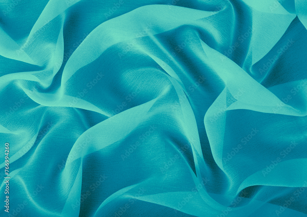 Obraz premium Green cloth pattern close view, textile material background