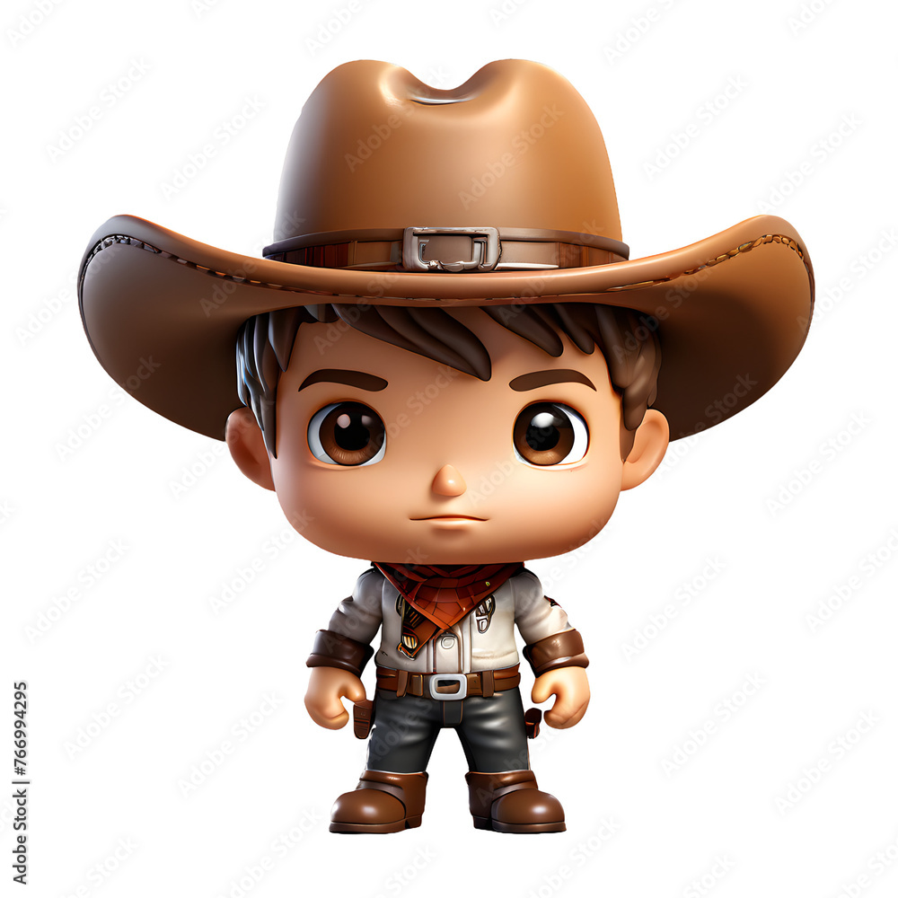 cute cowboy 3d character render element cute cowboy 3d character render element