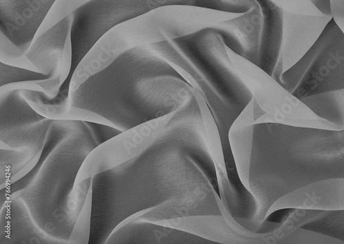 Black and white cloth pattern close view, textile material background