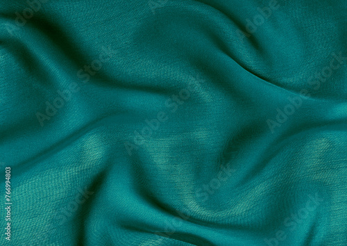 Green cloth pattern close view, textile material background