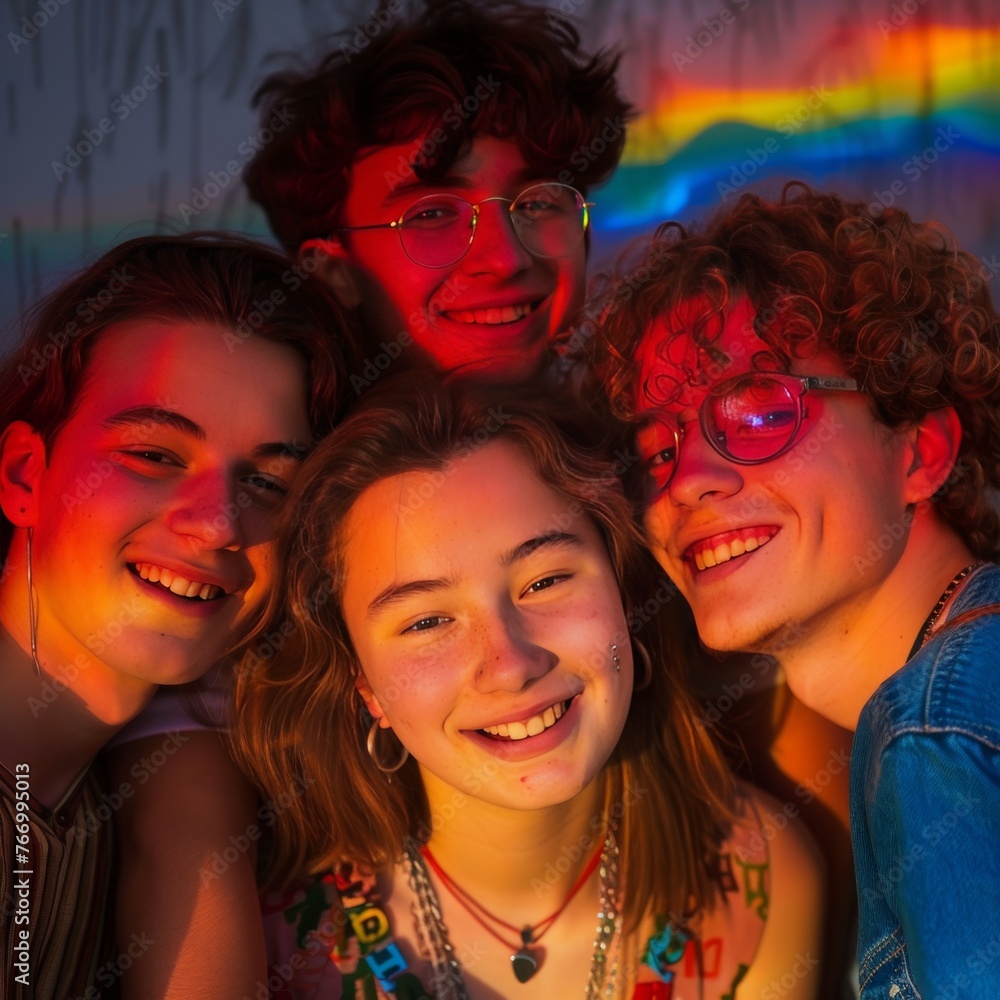 Fototapeta premium Group of Young People Standing Together