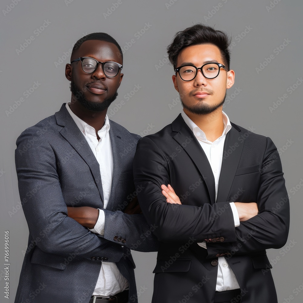 Two Men Standing With Arms Crossed Two Men Standing With Arms Crossed