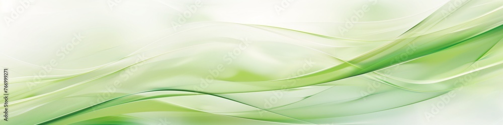 Fototapeta premium soft flowing green waves in a tranquil abstract pattern wallpaper background design