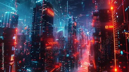 Abstract futuristic city background