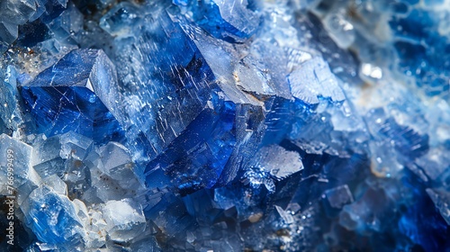 Blue and white mineral texture. Can be used as background for web design, presentations, posters, and more.