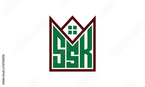 SSK initial letter builders real estate logo design vector. construction, housing, home marker, property, building, apartment, flat, compartment, business, corporate, house rent, rental, commercial photo