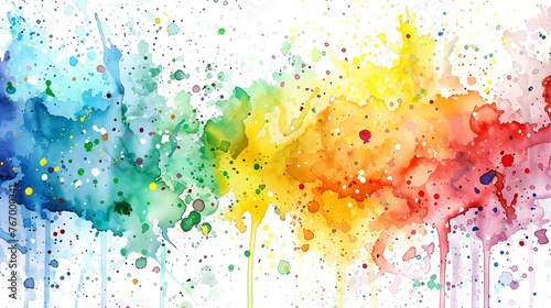 Abstract watercolor painting. Colorful splashes of paint.