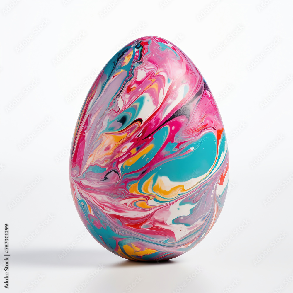 Colorful easter egg with paint splashes isolated on white background Colorful easter egg with paint splashes isolated on white background