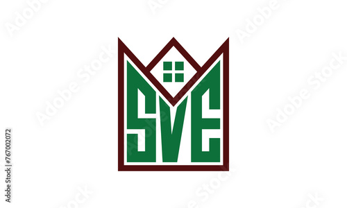 SVE initial letter builders real estate logo design vector. construction, housing, home marker, property, building, apartment, flat, compartment, business, corporate, house rent, rental, commercial photo