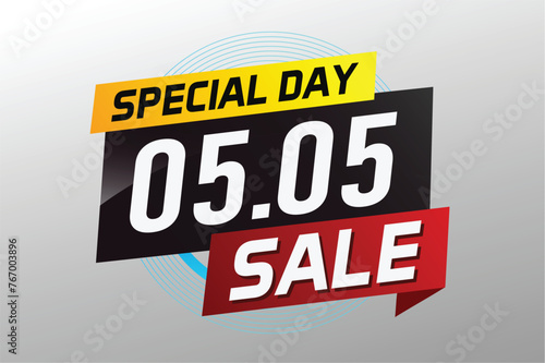 5.5 Special day sale word concept vector illustration with ribbon and 3d style for use landing page, template, ui, web, mobile app, poster, banner, flyer, background, gift card, coupon

