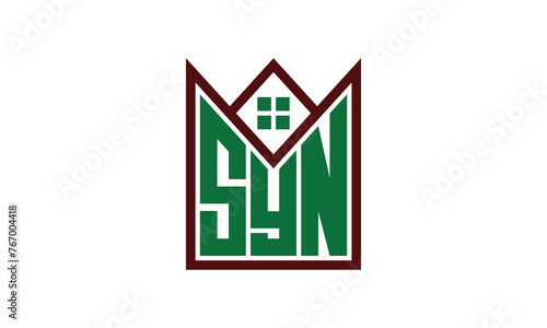 SYN initial letter builders real estate logo design vector. construction, housing, home marker, property, building, apartment, flat, compartment, business, corporate, house rent, rental, commercial