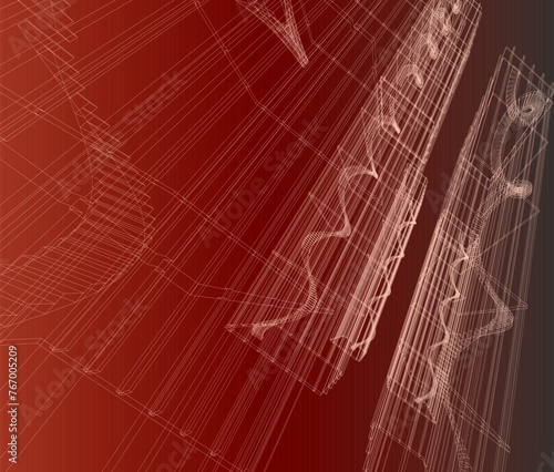 abstract red buildings