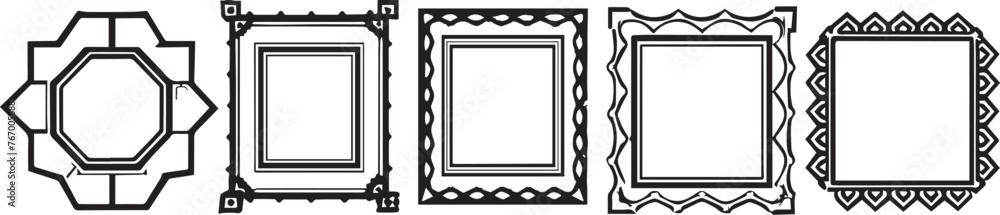 Set frames. Hand drawn vector illustration
