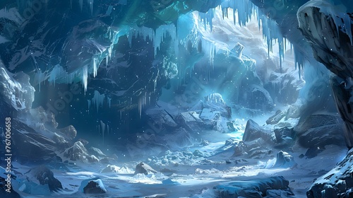 Icy Grotto Scenery: Captivating Views of a Subterranean Ice Cave © Abbassi