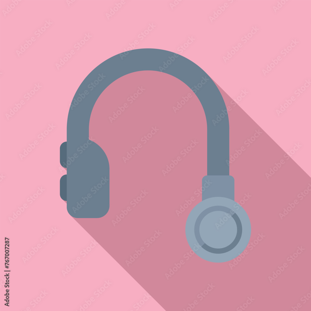 Hearing device icon flat vector. Aid education. Implant health lifestyle Hearing device icon flat vector. Aid education. Implant health lifestyle
