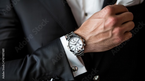  Elegant Watch on Man’s Wrist - Perfect Formal Accessory