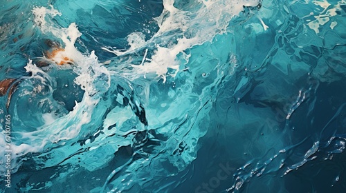 Vivid abstract background of swirling sea waters in shades of blue and turquoise with dynamic motion