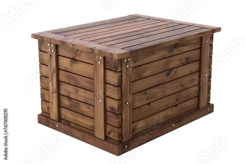 Wooden Box on White Background. On a Clear PNG or White Background. © Masood