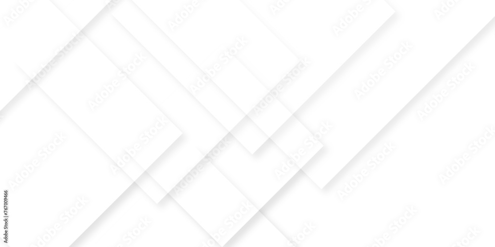 Modern Abstract white background design technology concept geometric squares. Minimalistic geometric white and gray light background design. Transparent material in triangle and square shapes.